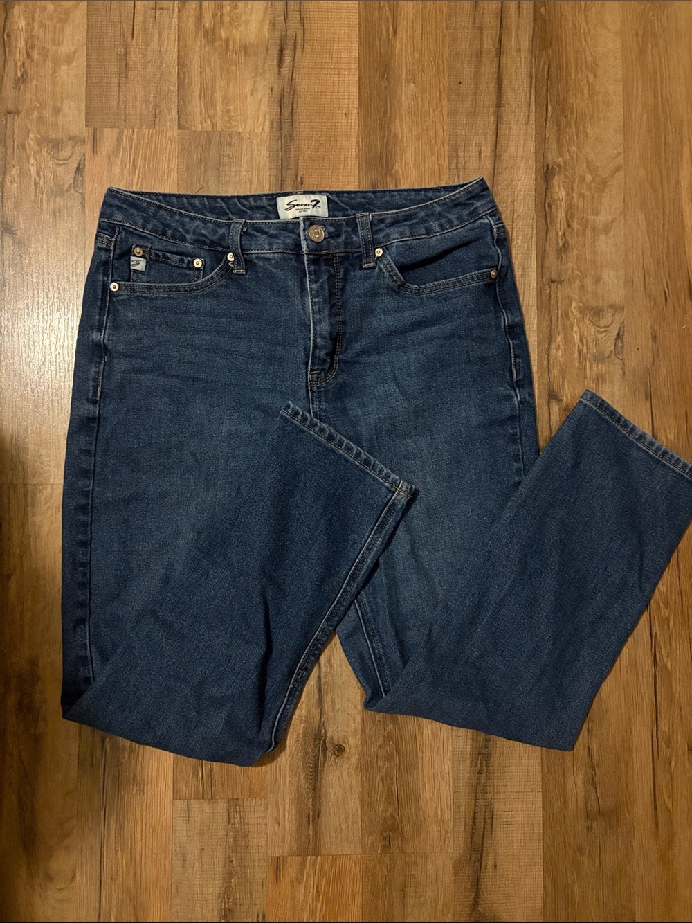 Seven7 90’s Women's Dark Blue Straight-Leg Jeans